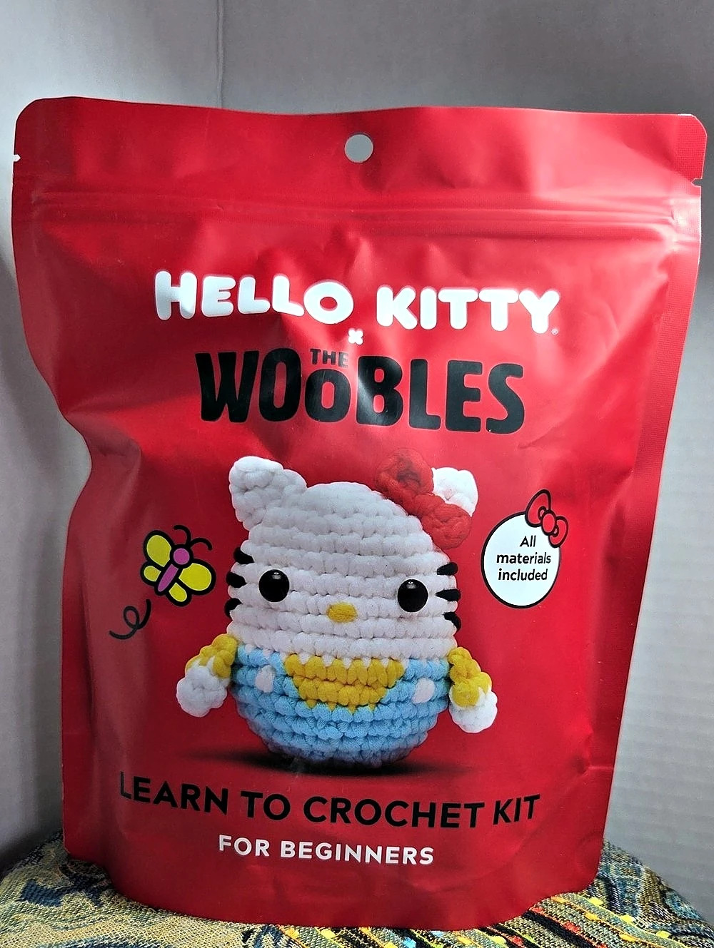 The Woobles Hello Kitty Learn to Crochet Kit for Beginners Crochet Kit NWT Red